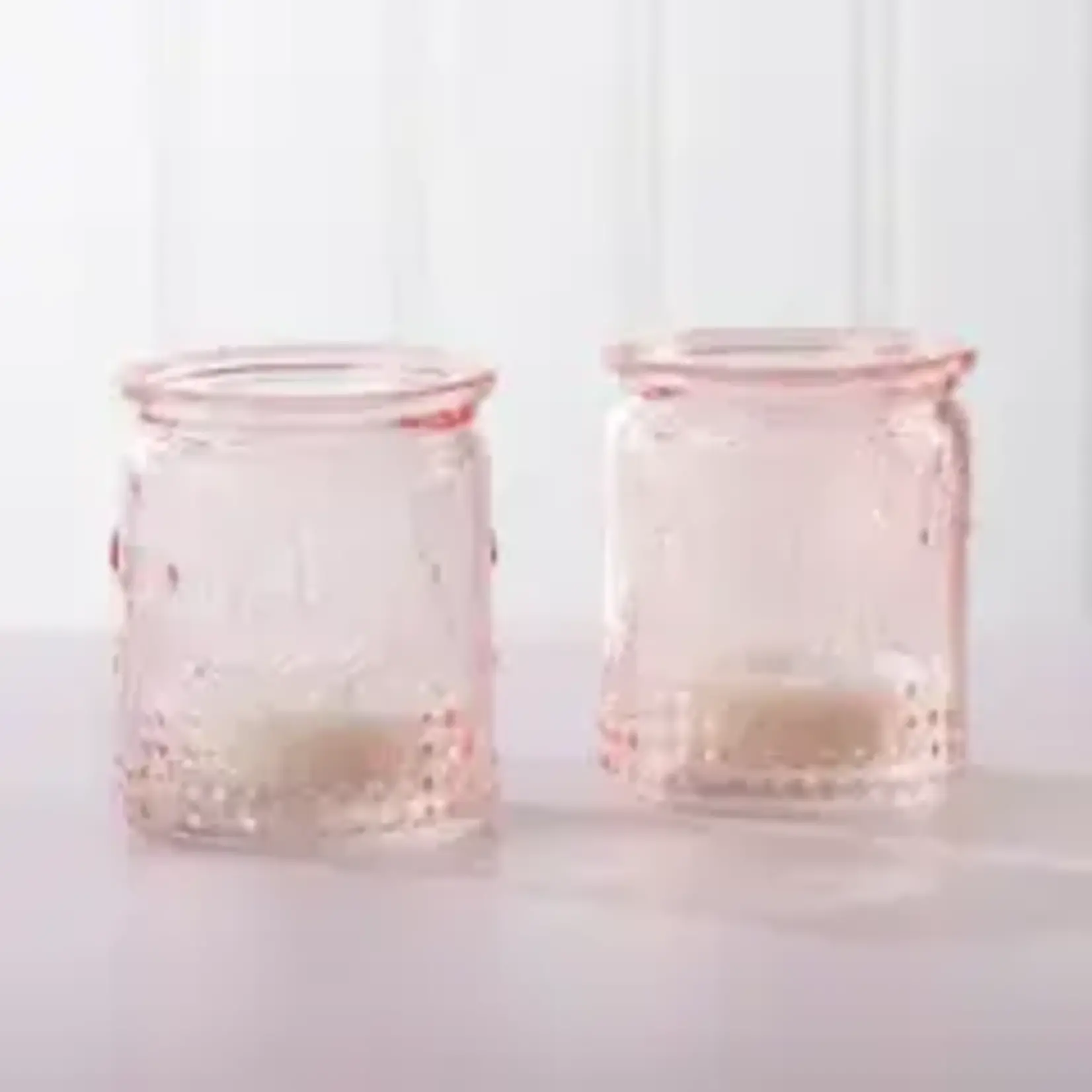 Kate Aspen Vintage Pink Glass Tea Light Holder