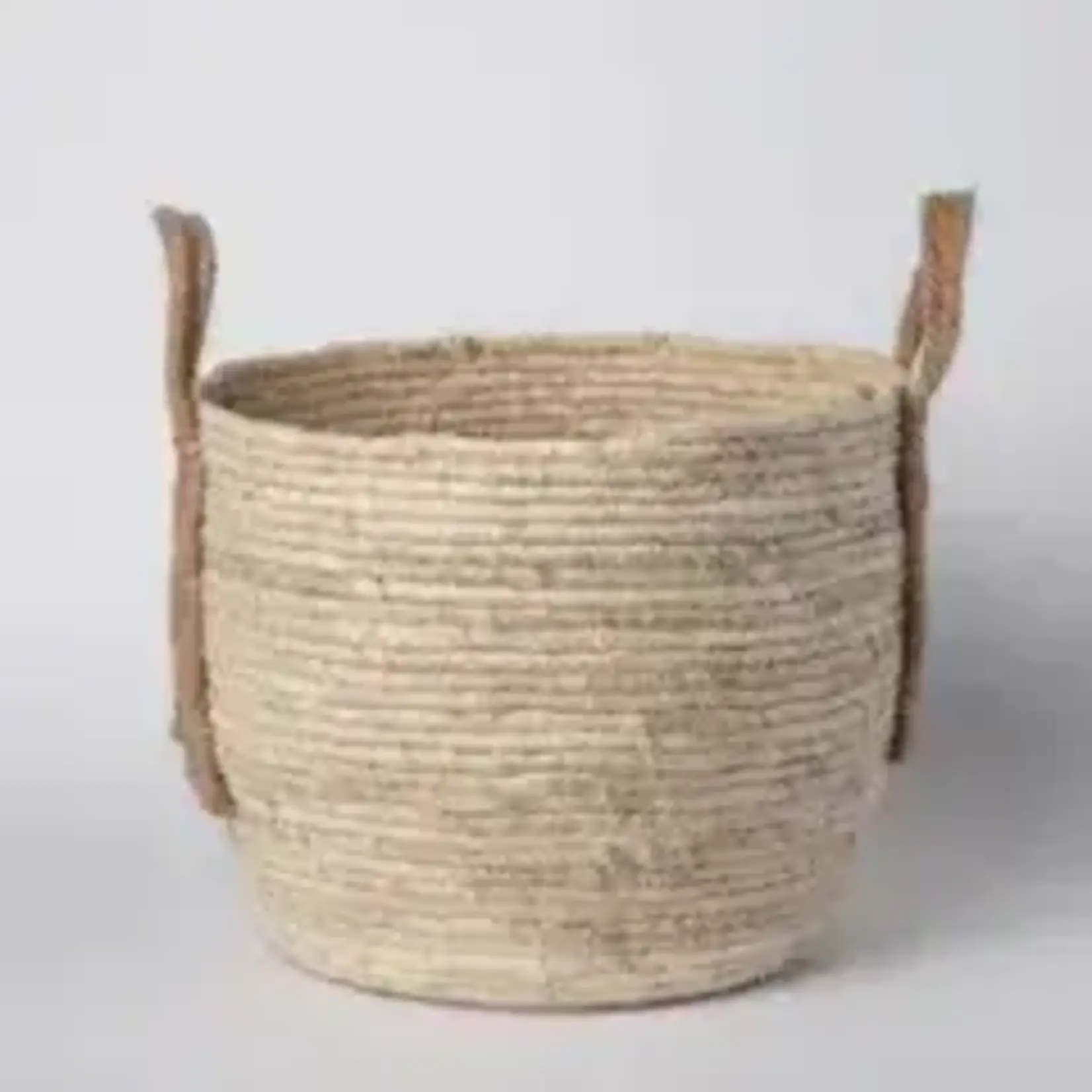 Porto Boutique Seagrass Basket with Handles Medium 8"W 12"H