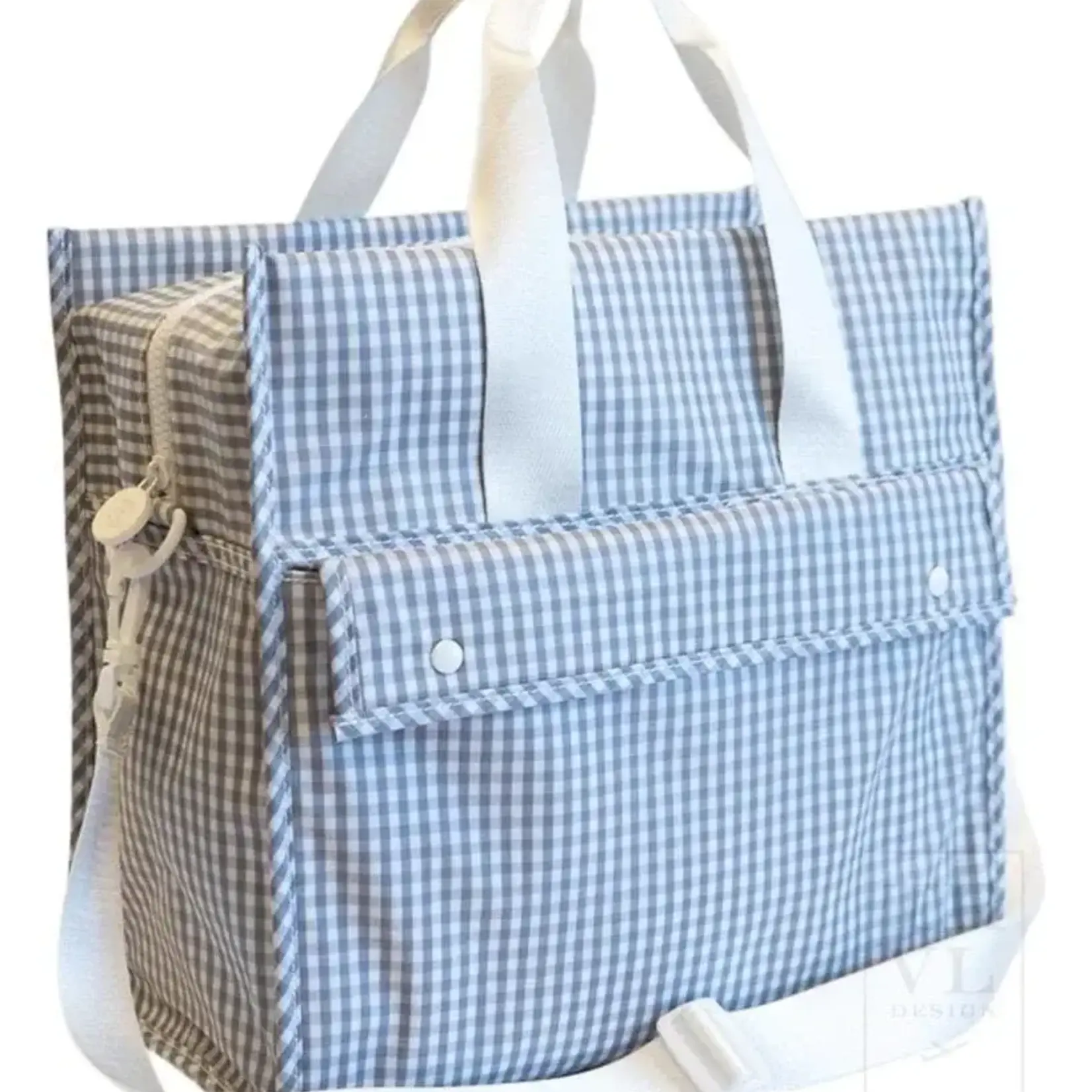 TRVL Gingham Gray First Class Tote