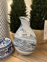 Beatriz Ball Blue & White Alabaster Tall Vase
