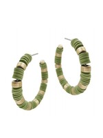 What's hot Olive Green Rubber and Gold 2" Earring