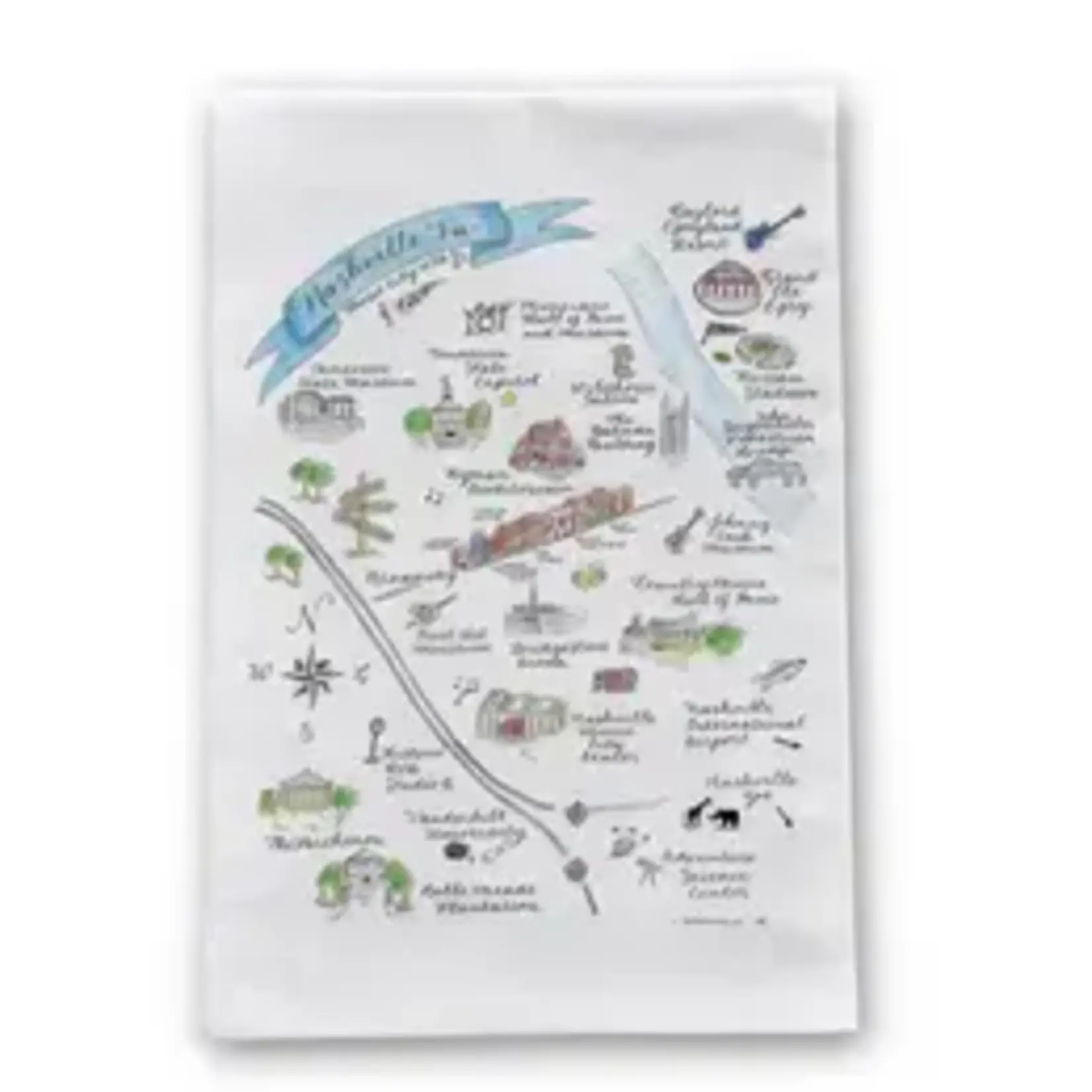 The Write Occassion Calligraphy Nashville, TN Map Tea Towel