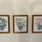 8x10 Blue, White & Pink Flowers in Blue and White Ginger Jar Vase (Set of 3) Plain Frame