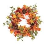 Melrose Fall Leaf and Hydrangea Wreath 22"