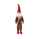 Creative Co-Op Fabric Gnome, Natural, Red & White 18.25"H