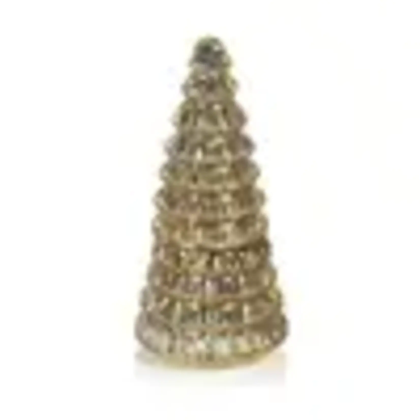 Zodax Scented Candle Tree with Wood Wick, Antique Gold, Siberian Fir