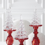 K & K Interiors Set of 3 Clear Glass Trees - 7", 8", 10"