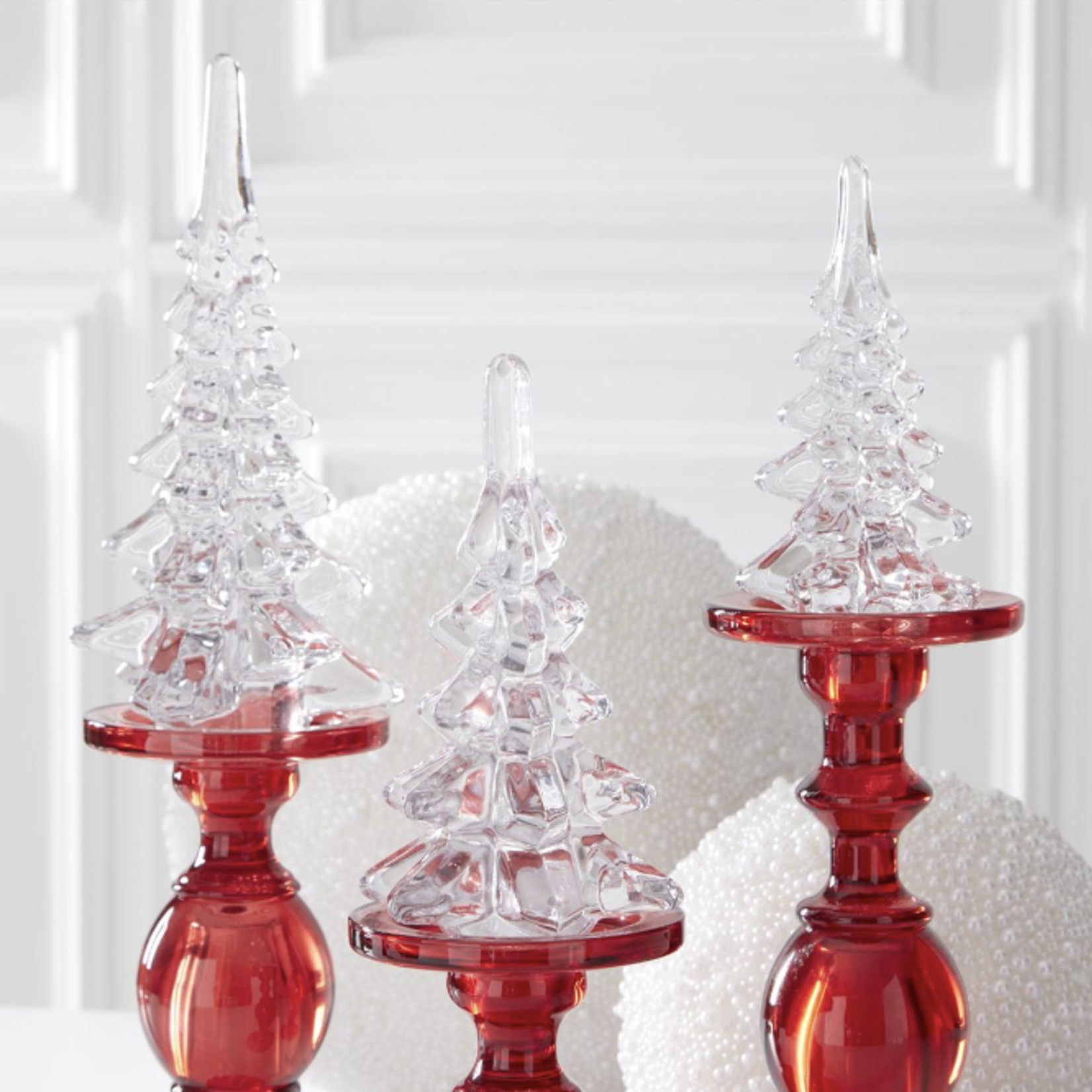 K & K Interiors Clear Glass Trees - 6.5" Small  (three sizes shown)