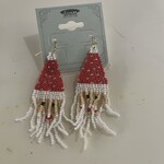 Golden Stella Santa Earrings