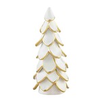 Mud Pie Medium White Ceramic Tree with Gold Edges 8.5"