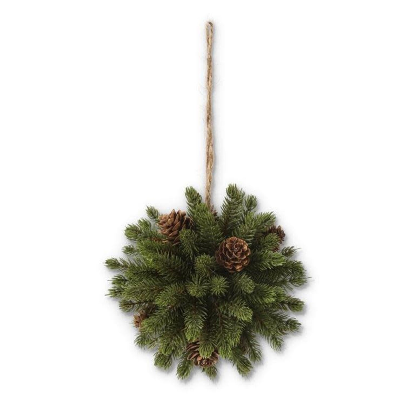 K&K 5" Angel Pine Ornament (Orb)  with Pinecones