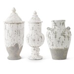 K & K Interiors Glazed Terracotta Vase -urn with handle