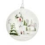 Regency 5.5" Glass Disk Winter Scene Ornament