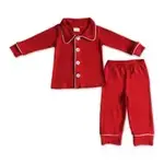 Yawoo Garments Red Solid Cotton Sleepwear Boy
