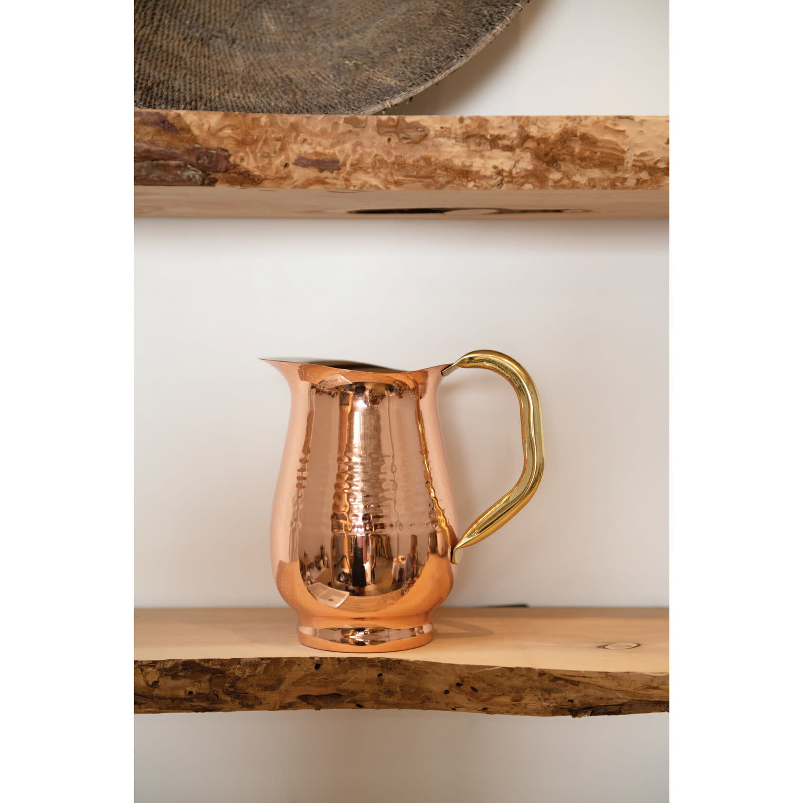 Creative Co-Op Hammered Stainless Steel Pitcher, Copper Finish