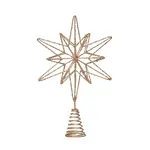 Creative Co-Op 9"L x 3-1/2"W x 14"H Metal and Mica Star Tree Topper, Champagne Finish