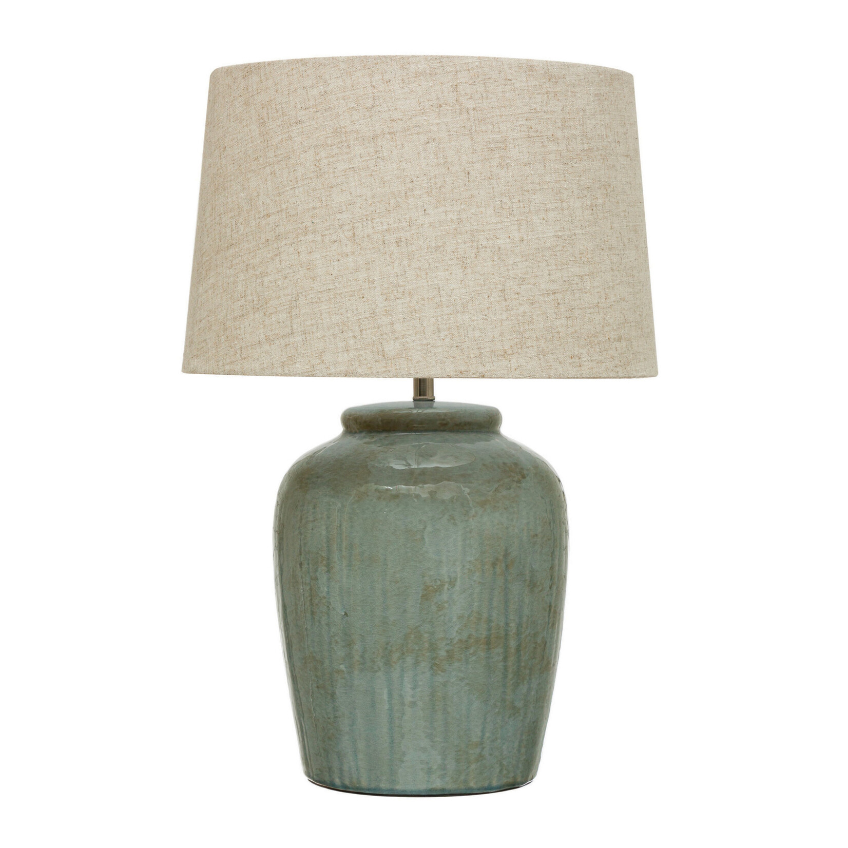 Creative Co-Op Stoneware Lamp - Blue/Green