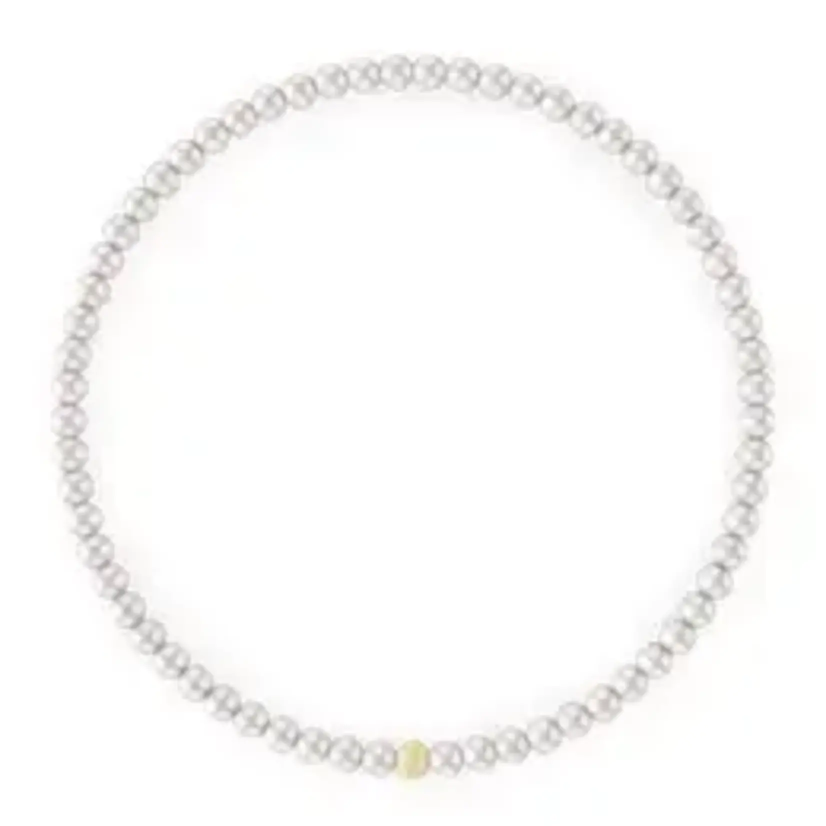 Kylar Mack 3MM White Pearl Bracelet 6.5"