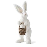 K&K 27" White Standing Sisal Rabbit Holding Basket