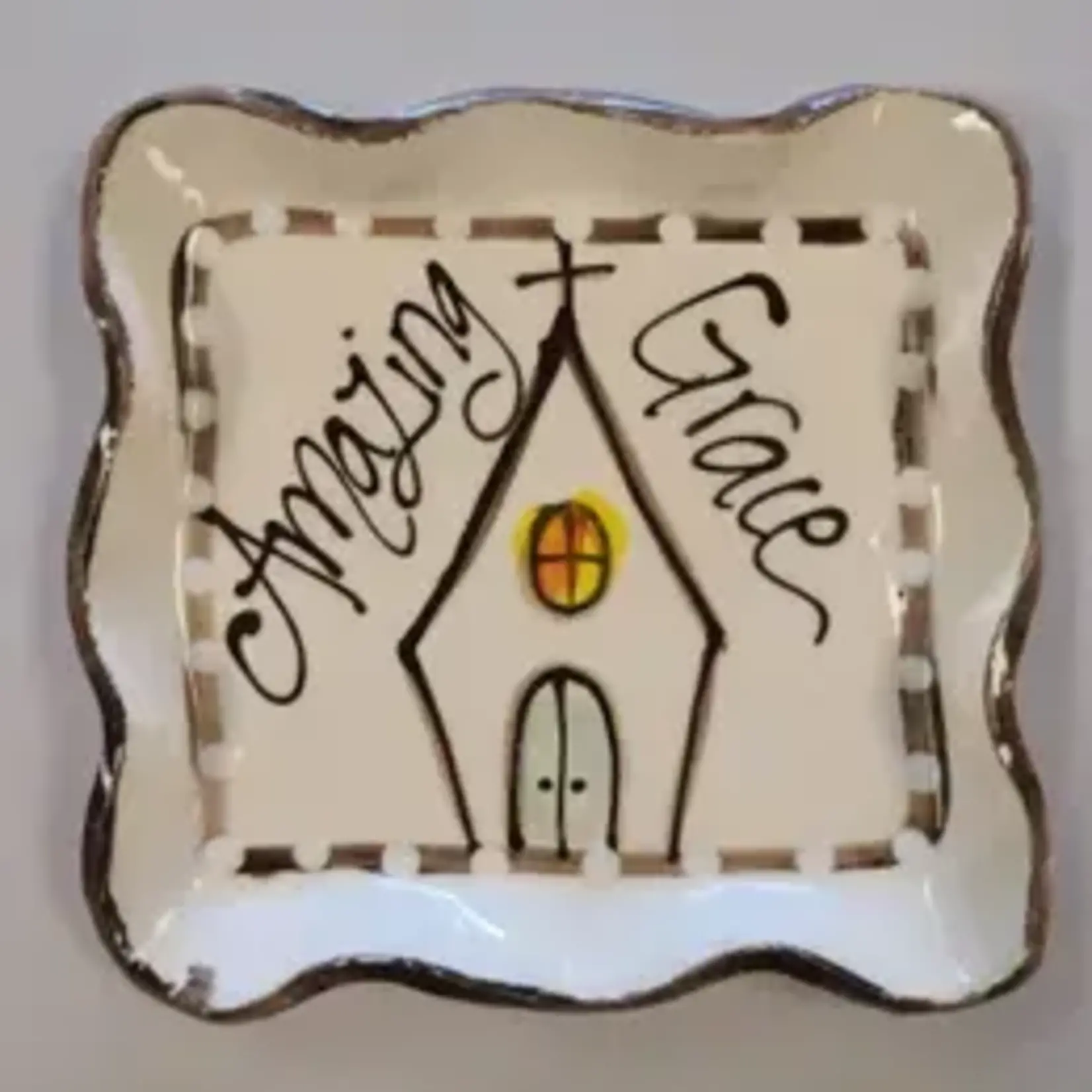 Heartfelt Traditions Candle Plate AW  Church Amazing Grace