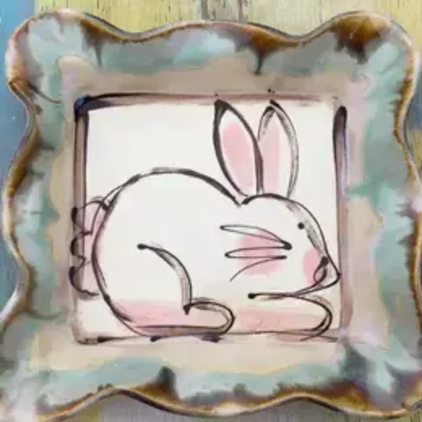 Heartfelt Traditions Small Square Dish Bunny Drip