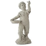 K&K 17 inch Resin Boy w Bird Garden