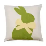 The Royal Standard Embroidered Bunny Pillow Oat/Green 16 x 15