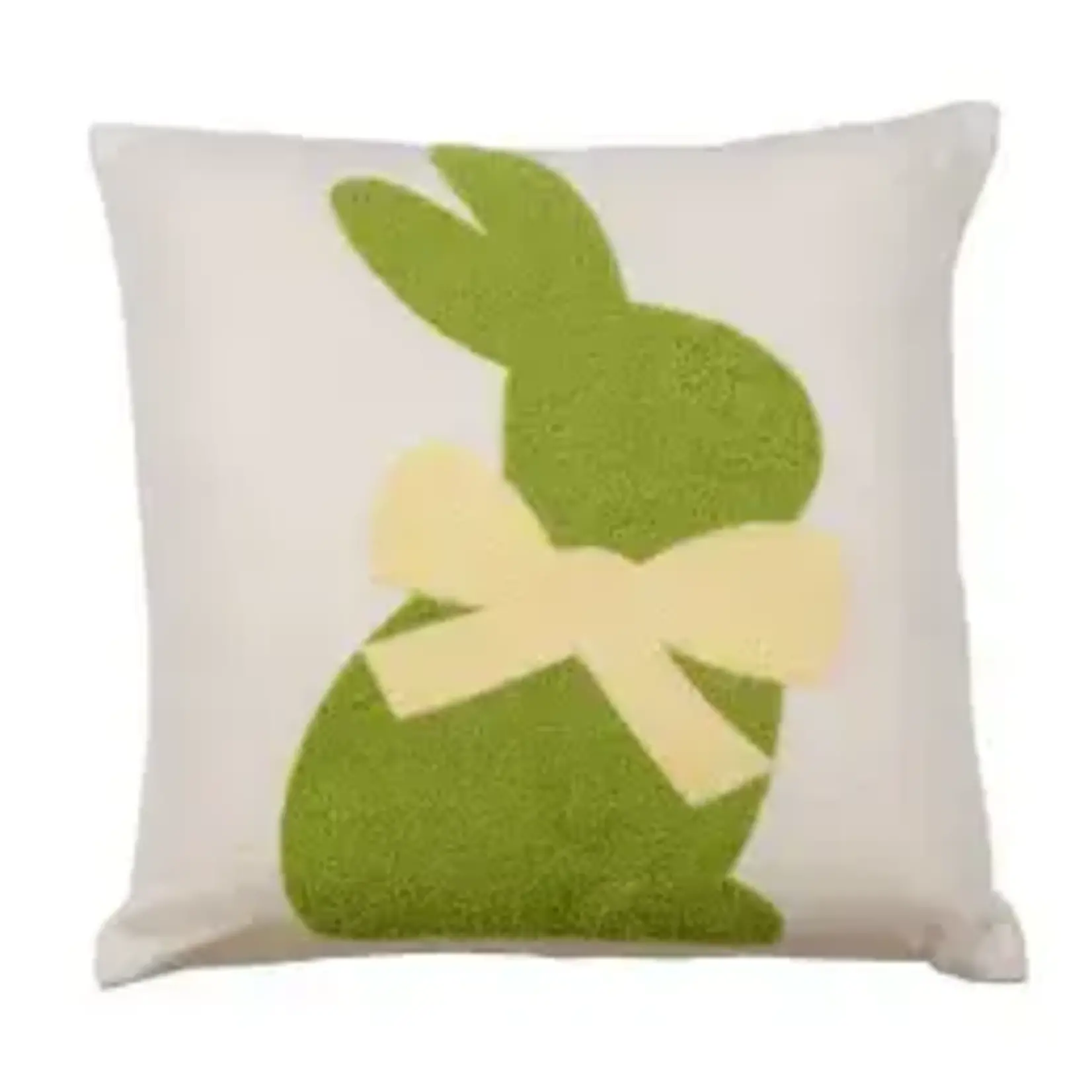 The Royal Standard Embroidered Bunny Pillow Oat/Green 16 x 15