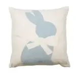 The Royal Standard Embroidered Bunny Pillow Oat/Light Blue 16 x 16
