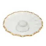 The Royal Standard Triomphe Cake Stand Clear/Gold 10.6" x 2.5" x 10.6"