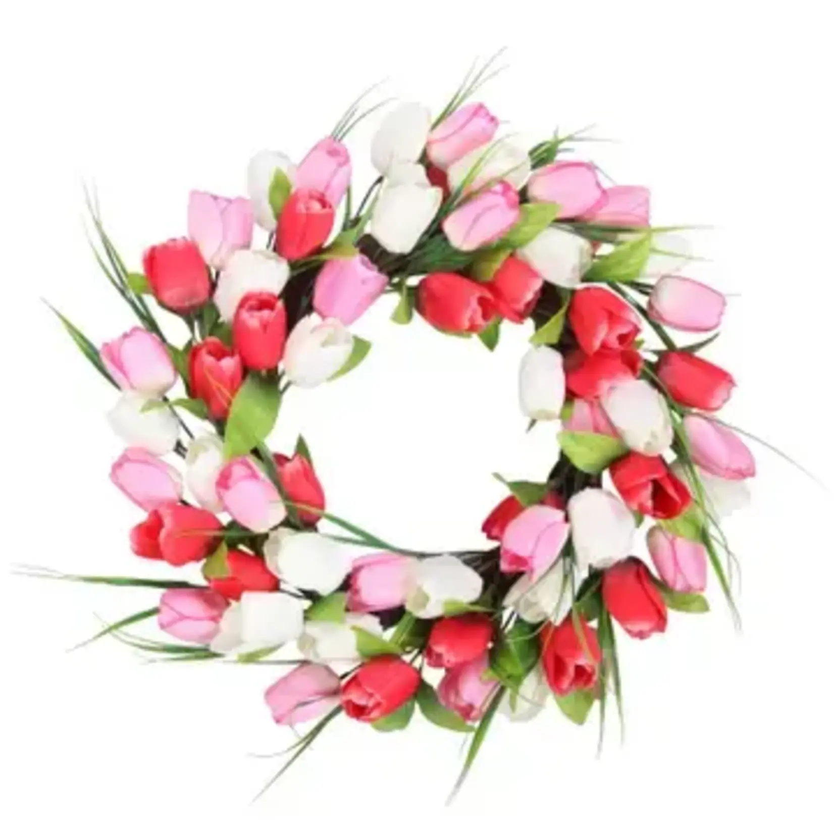 Haute Decor Tulip Wreath, Mixed Colors