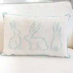 The Royal Standard Lily Belle Bunny Lumbar Pillow Soft White/Blue 13" x 20"