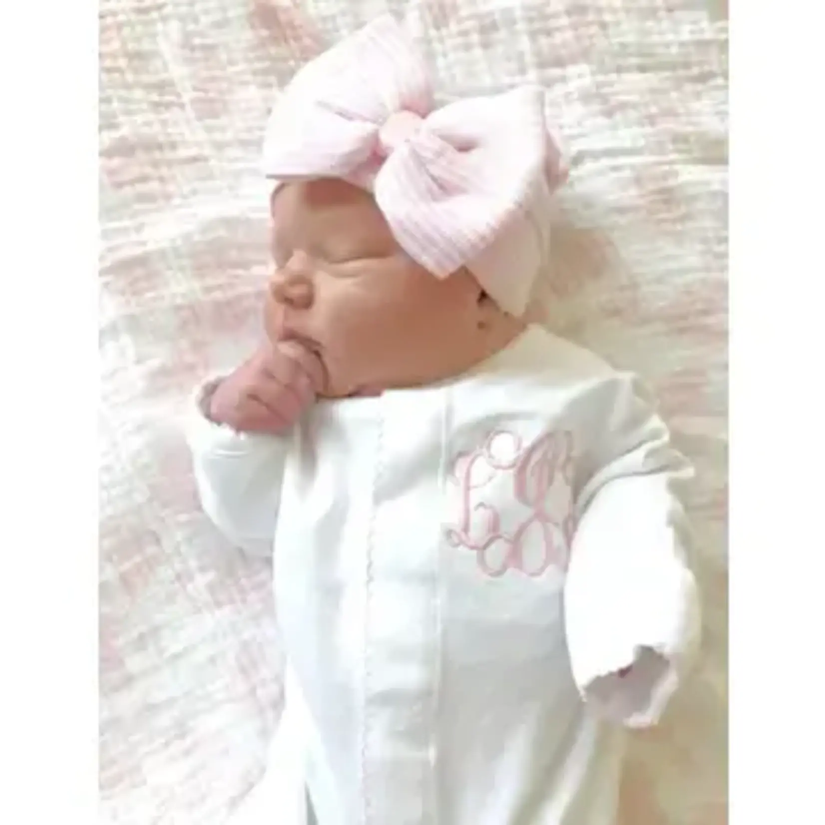 SK Blanks White w/Pink Picot and Hat 0-3 Month
