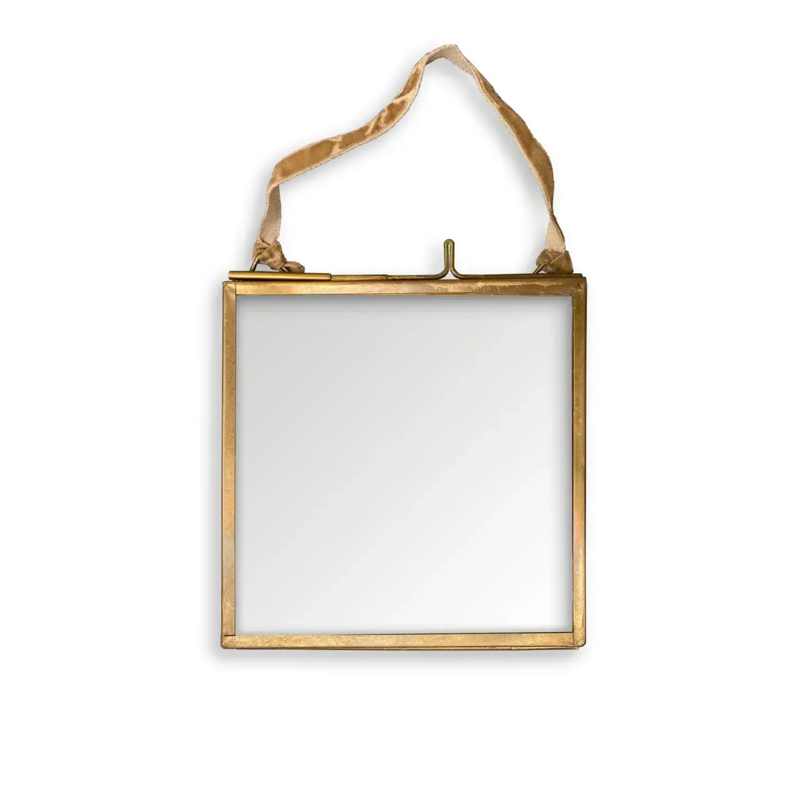 French Graffiti Brass and Glass Ornament  Photo Frame 3"x3"