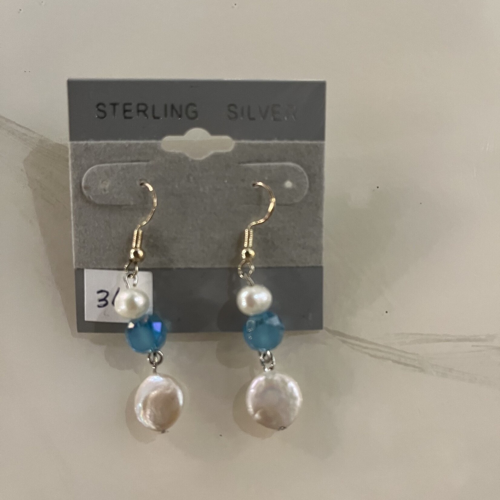 Alecia Bristow Pearl and Blue Stone Dangle