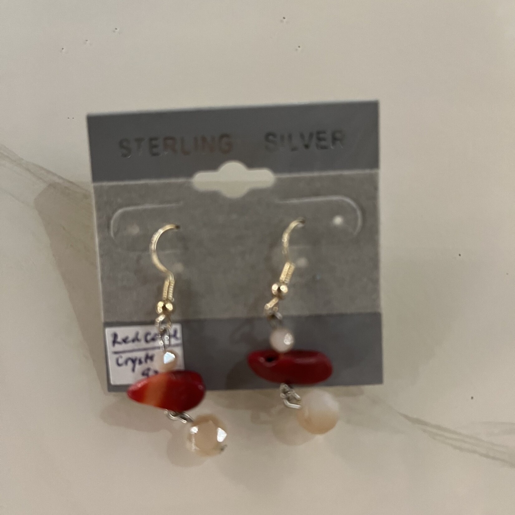 Alecia Bristow Red Coral Crystal Earrings #1