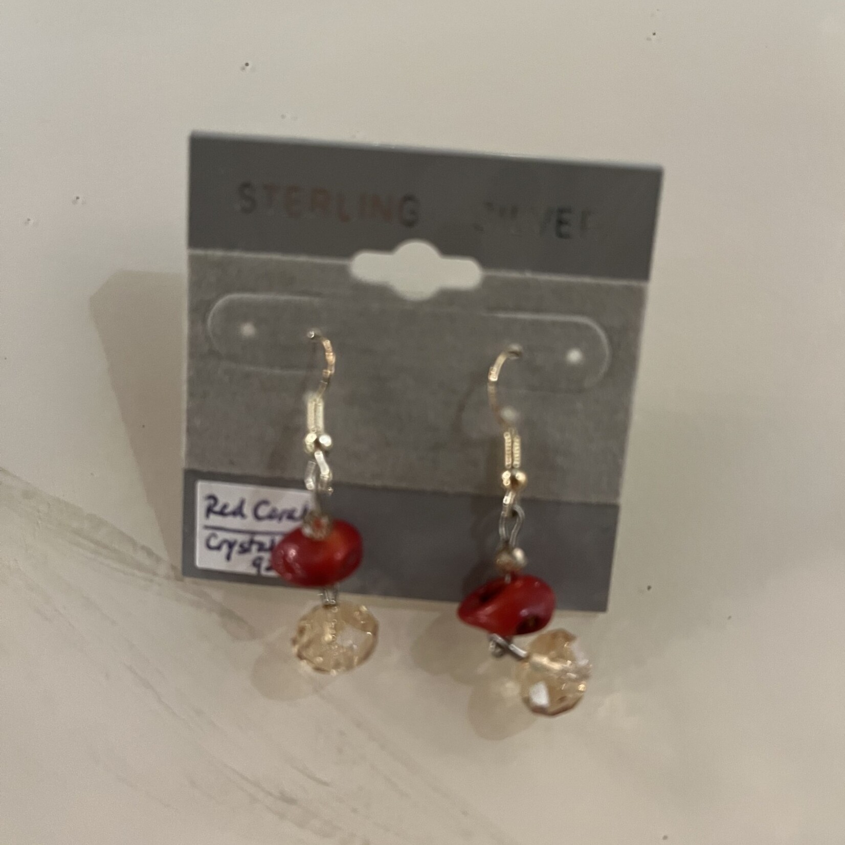 Alecia Bristow Red Coral Crystal Earrings #2