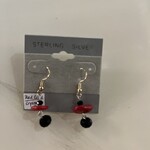 Alecia Bristow Red & Black Coral Crystals Earrings