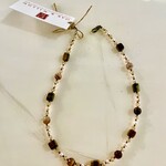 Alecia Bristow Hand Made - Natural Stone, Beige, White, Cultured Pearls & Brown Square Beads
