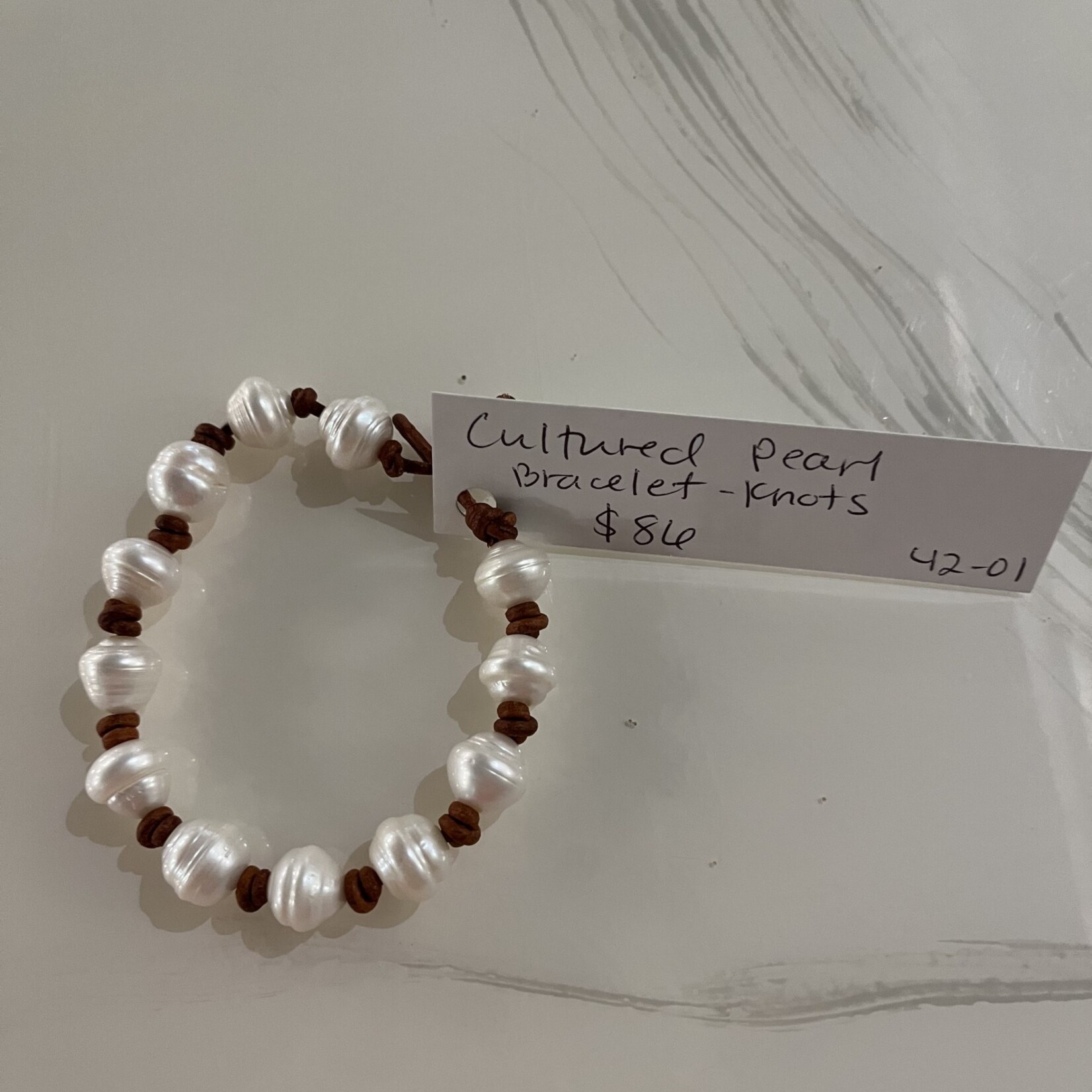 Alecia Bristow Cultured Pearl Bracelet - Knots Single Strand