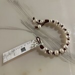 Light Brown Leather Braided Pearl Bracelet