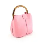 Pretty Persuasions Bamboo Top Handle Crossbody Bag with Cosmetic Pouch Pink