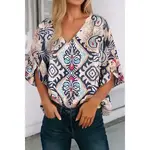 Tribal Print IKAT 3/4 Sleeve Blouse