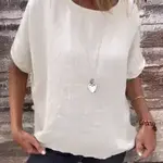 Summer Cotton Linen Blouse - Beige