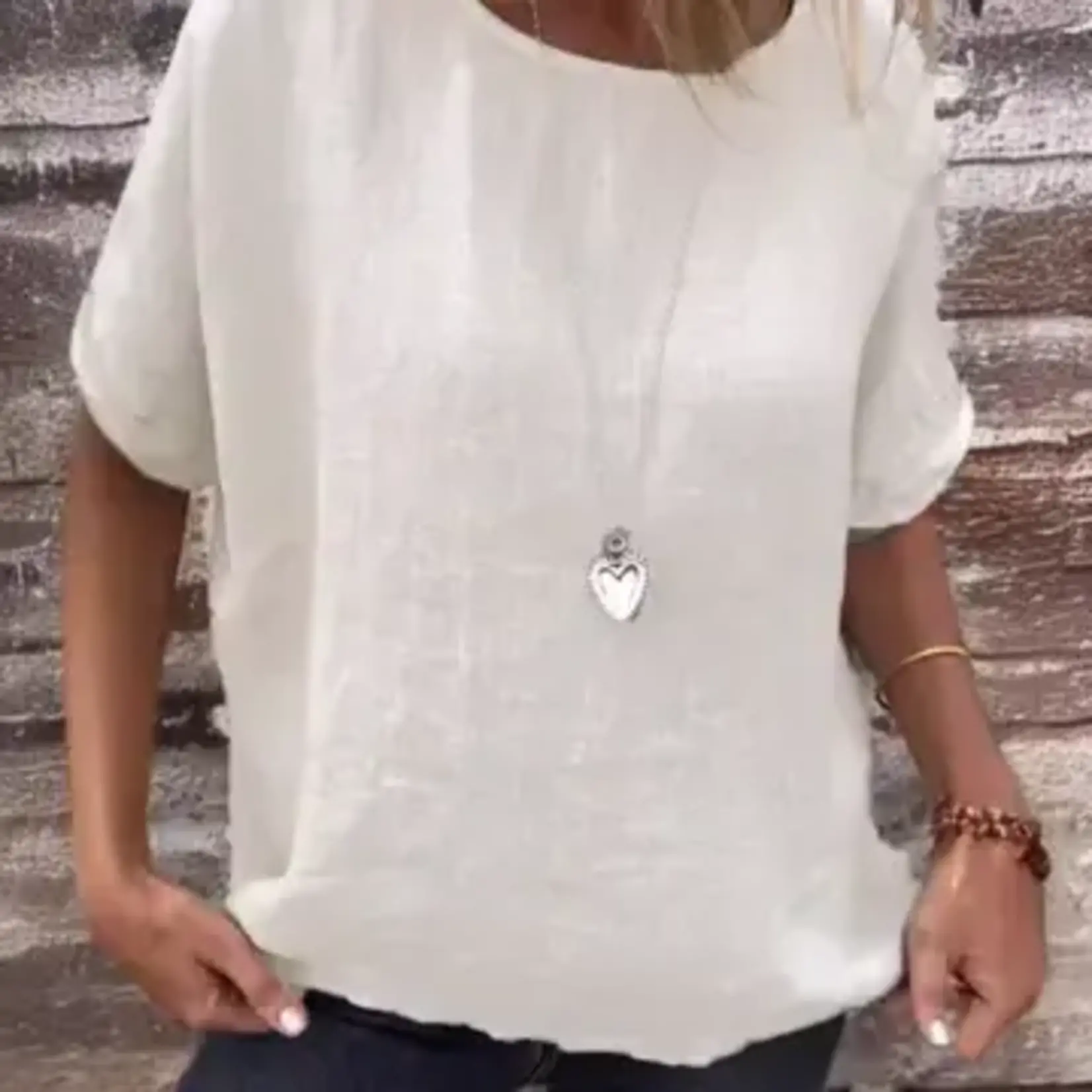 Summer Cotton Linen Blouse - Beige