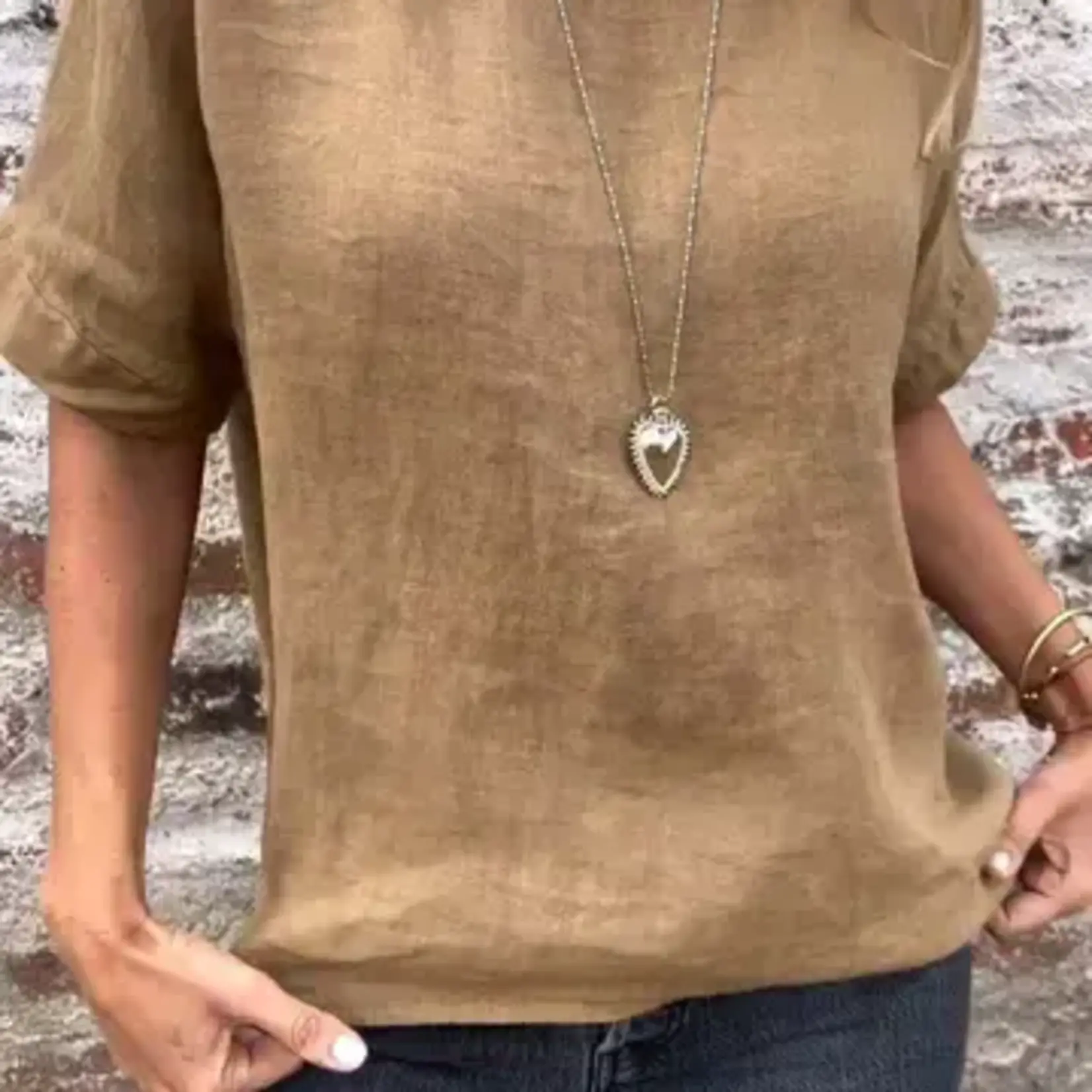 Summer Cotton Linen Blouse - Greem