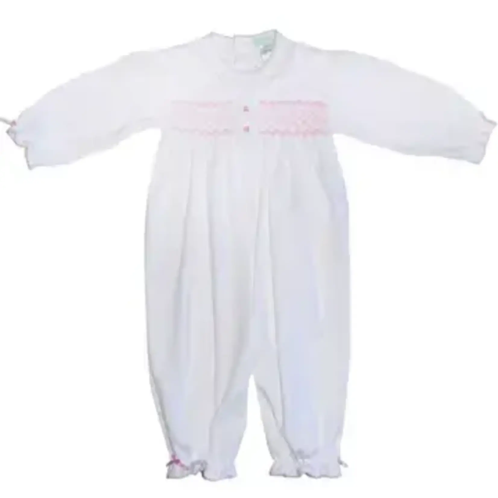 Baby Threads White Pima Smocked Girl Converter with Ruffles 6 Month