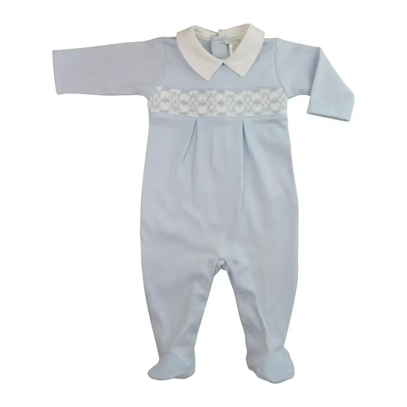 Baby Threads Hand Smocked Boys Pima Cotton Baby Footie