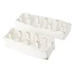 Abigails Ceramic Boat Tulipiere, white 10 Hole