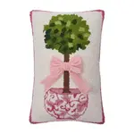Peking Handicraft Chinoiserie Topiary Ribbon Hook Pillow